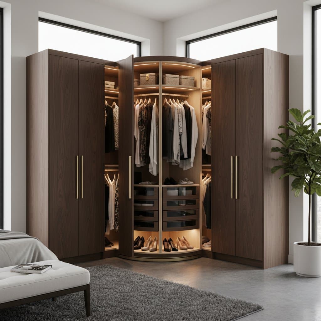 Turn Dead Corners into Rotating Wardrobe Space