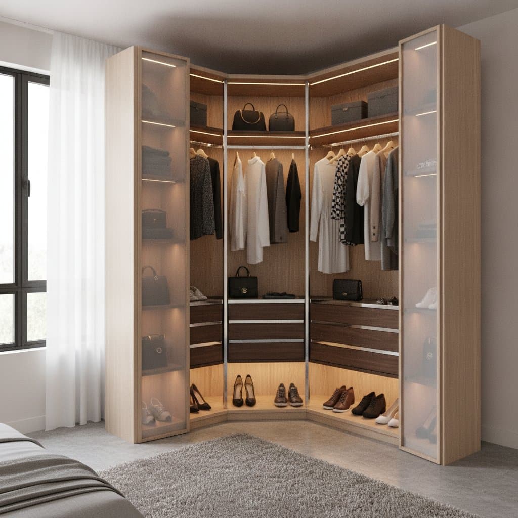 Rotating Closets Turn Dead Corners Into Storage